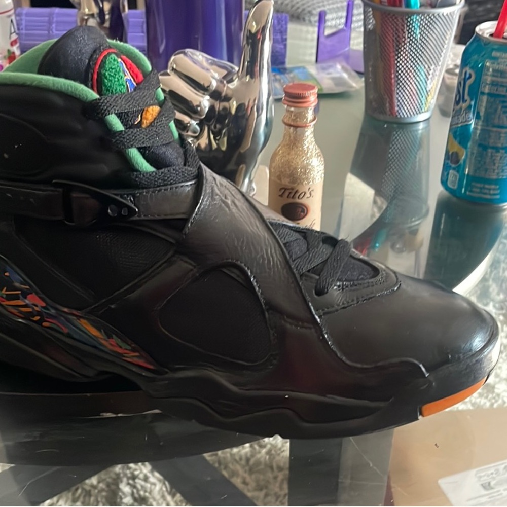 Black High-Top Sneakers with Colorful Accents